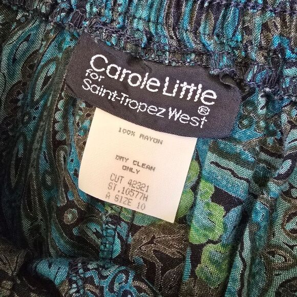 Carole Little Womens Floral Patterned Maxi Skirt  Blue and Green Size 10 Fairy - Picture 6 of 7